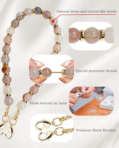 Marble Beaded Phone Wrist Strap for Women, Detachable Design - Image 5