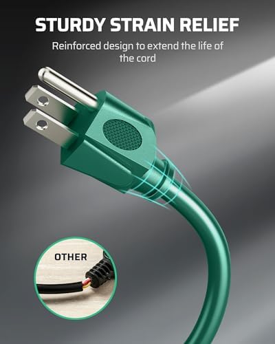DEWENWILS 2 Pack 10FT Green Halloween Tri-Tap Extension Cord, ETL Listed - Image 6