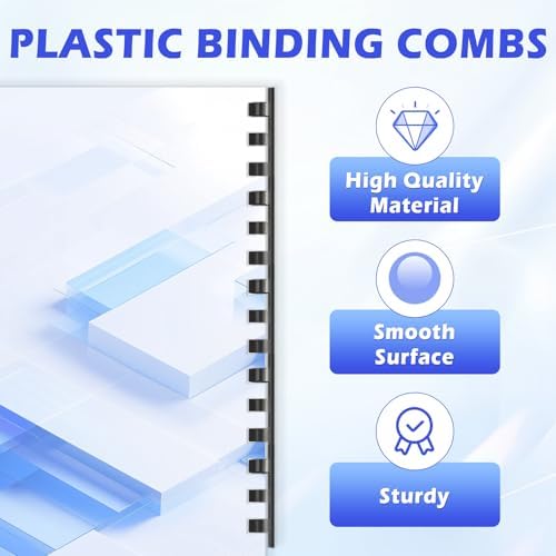 TOTiyea 100 Pack 3/4" 19 Ring Plastic Binding Combs,185-Sheet Letter Size - Image 3