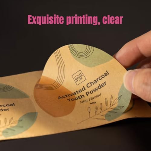 Custom Stickers Personalized Square Kraft Paper Sticker Customizable Floral Wreath Labels, Stickers for Mason Jars, Wedding Favors, Gift Tags, Party Packaging (Style 8) - Image 5
