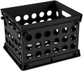 Sterilite Mini Crate, Stackable Plastic Storage Bin with Handles, Organize Home, Garage, Office, School, Dorm Room, Black, 24-Pack by Sterilite