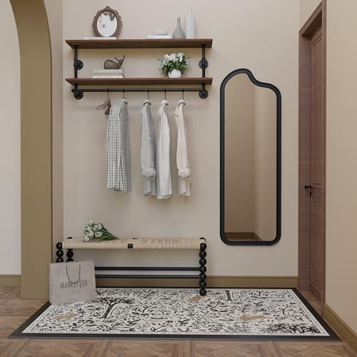 Clothes Rack 36/42/48in, Wall Mounted Garment Rack with Real Wood Shelf, Heavy Duty Hanging Clothes Rack, Multi-Purpose Hanging Rod, Space-Saving Closet Storage (1T36IN) (2T48IN) - Image 7
