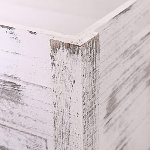 Farmhouse Antique White Wooden Crate For Storage,Rustic Decorative Boxes,Set Of 3 Extra Large Nesting Wooden Storage Crates For Home Decor,Handmade Natural Solid Wood Box (Rustic White) - Image 6