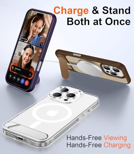 Temdan Magnetic Compatible with iPhone 16 Pro Case, [Built-in Invisible Kickstand][Compatible with MagSafe] [Military Grade Shockproof] Slim Thin Phone Case for iPhone 16 Pro 6.3" - Image 3