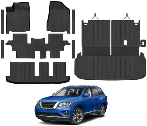Floor Mats & Cargo Mat with Backrest Mat for Nissan Pathfinder 2013-2020 by YonMeoo