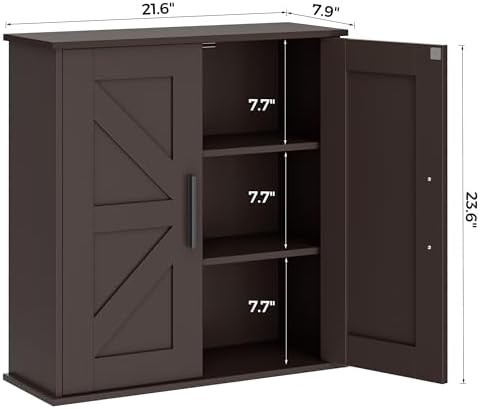 Homleke Bathroom Wall Cabinet, Medicine Cabinet with Adjustable Shelves - Image 3