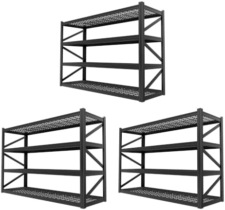 4-Tier Heavy Duty Garage Shelving, 8,000 lbs Capacity Adjustable Metal Storage Shelving Unit for Garage, Basement, Warehouse & Workshop, 71" W x 24" D x 71" H by LIJIUHOME