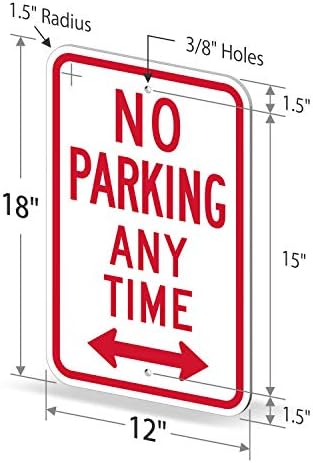 "No Parking Any Time" Sign by SmartSign | 12" x 18" 3M Engineer Grade Reflective Aluminum - Image 6