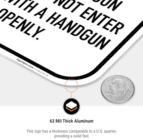 No Open Carry of Handgun Prohibited Texas §3007 Sign, - Image 6