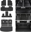 Floor Mats Set for 2024-2026 Chevy Traverse/2025-2026 Buick Enclave/2024-2026 GMC Acadia(7-Seat 2nd Row Bucket) Cargo & Backrest Mats, Custom TPE All-Weather Full Coverage Trunk & Floor Liners by WAYIDSS