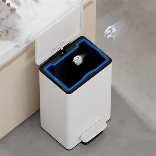 Stylish Wine Red 30L Stainless Steel Trash Can with Soft Close Lid Foot Pedal Ideal for Home Office Bathroom and Commercial Use - Image 2