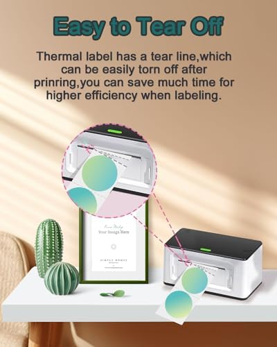 3 inch Round Thermal Labels, Thermal Printer Labels use for Barcode, Shipping, Customized, Circle Direct Thermal Stickers 500 Labels for Printer, Gradient Green - Image 5