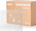 GPI 4" x 3" Zip Bags, 12000 Pack, 2 Mil, Reclosable Jewelry Bags, for Coins by GPI