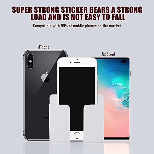 CEI&BPY 2Pcs Phone Holder Wall Mounted, Phone Stand with Self Adhesive. Phone Holder for RV Charging.Compatible with iPhone and Android (2Pack-White) (Pack of 2) - Image 3