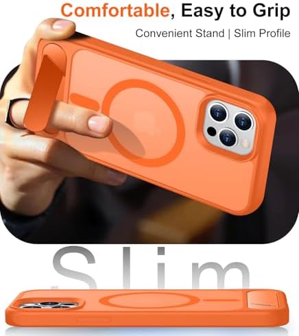 Temdan Magnetic Compatible with iPhone 12 Case & iPhone 12 Pro Case, [Built-in Invisible Kickstand][Compatible with MagSafe][Military Grade Shockproof] Slim Translucent Matte Phone Case 6.1" - Image 6
