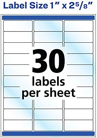 Avery Address Labels Clear 1" x 2-5/8" | Glossy | Sure Feed Technology | For Laser & Inkjet Printers | 300 Labels, Pack of 5 - Image 4