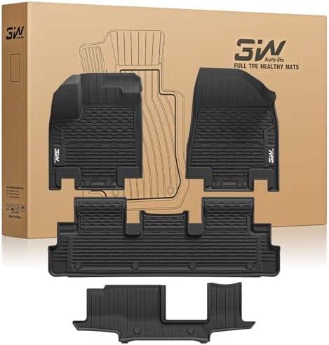 3W Floor Mats for Nissan Pathfinder 8seats 2022-2026,Infiniti QX60 7seats by 3W