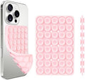 Giumel 1 Pack Light Pink Double Sided Silicone Suction Cup Phone Case Mount, Hands-Free Strong Grip Holder for Selfies and Videos, Silicon Phone Stand Sticky for iPhone and Android by Giumel