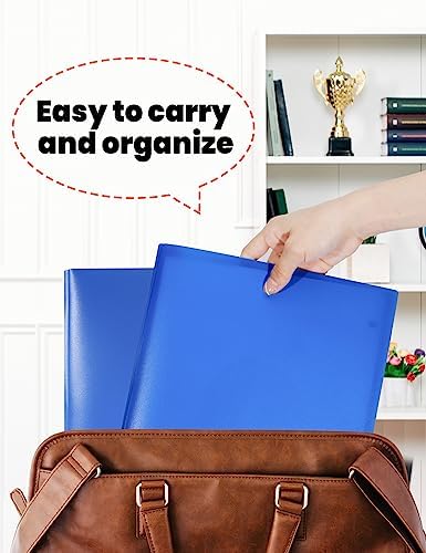 SUNEE 3 Pack Blue Plastic Folders with Pockets and Prongs, Letter Size, 9 x 11.5 in - Image 5