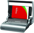 Fellowes Quasar+ Binding Machine for Office - 21-Hole, 500 Sheet Manual Paper Punch Comb Binder Machine with Starter Kit 10 Comb Bindings - Ideal for Office Use - Silver by FellowesBrands