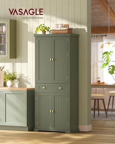 VASAGLE Pantry Cabinet, Freestanding Tall Cupboard with a Drawer - Image 2