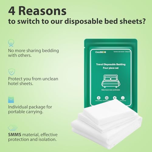 2 Pack Disposable Bed Sheet King Size for Travel Disposable Sheet for Hotel - Image 5