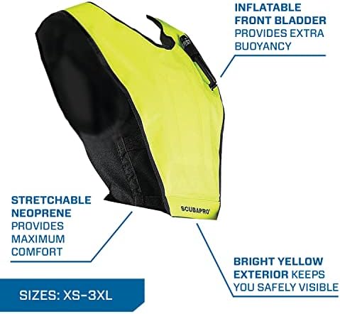 SCUBAPRO Cruiser Adult Diving Vest, Yellow/Black - Image 2