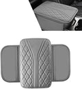 Car Center Console Pad, Leather Car Armrest Box Pad Cover, Vehicle Armrest Protector Cushion with 2 Storage Bags, Universal Arm Rest Pad for Car Interior Accessories Protect (Gray) by Unknown