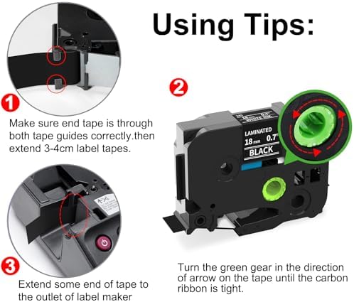 18mm Black Label Tape TZe-345 Replacement for Brother P Touch Label 0.7'' (Pack of 2) - Image 7