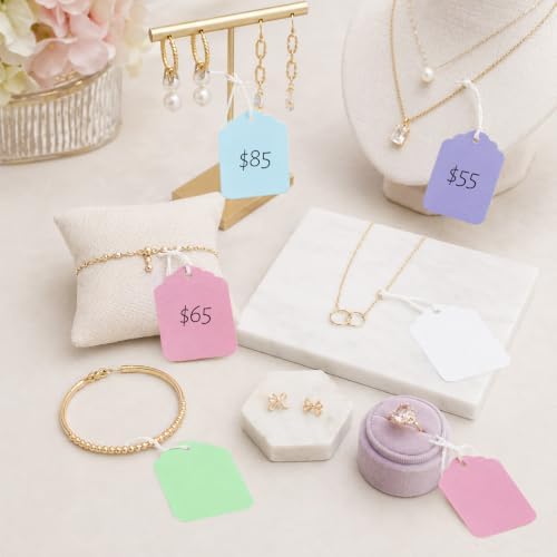 joycraft 200Pcs Price Tags with String, 1.4x1.8In Macarons Color Gift Tags - Image 6