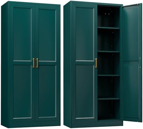Steeloong 71"Metal Pantry Storage Cabinet with Doors & 4 Adjustable Shelves by Steeloong
