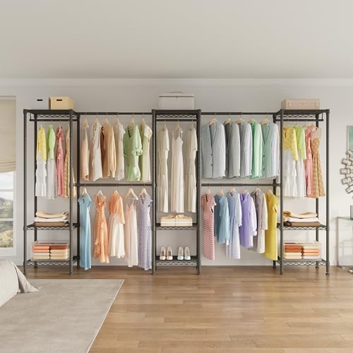Higeego H11 Large Clothing Rack, Heavy Duty Closet Rack, Black - Image 6