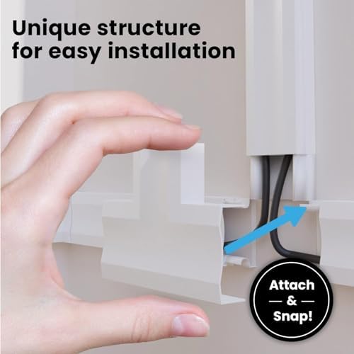 EVEO Cord Hider - 300” Cord Cover Wall Cable Hider, Cable Concealer, Wire Hiders for TV on Wall. Cable Management, Cord Hider Cable Raceway Wire Covers for Cords (Beige, Medium) - Image 7