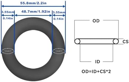 Nitrile Rubber O-Rings 55.1mm OD 48mm ID 3.55mm Width, Metric Sealing Gasket for Plumbing, Gas, Automotive and Faucet Repair, Pack of 10 - Image 3