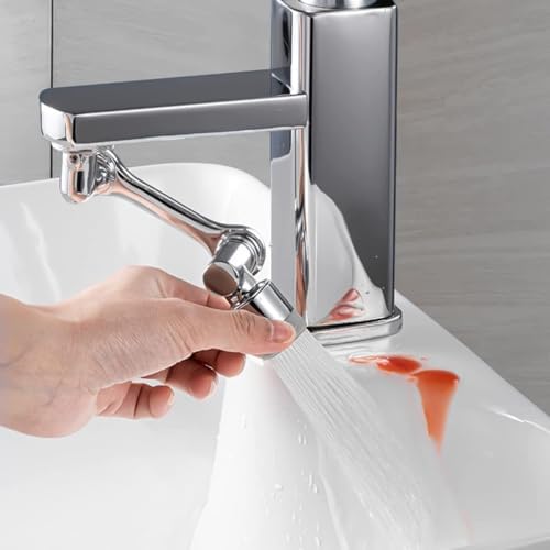 1080° Rotating Faucet Aerator Universal Splash Filter Faucet 1080 Degree Big Angle Swivel Faucet Extender Aerator Kitchen Tap Extend Bathroom Sink Gargle Face Wash Faucets Bubbler (Dual Mode) - Image 5