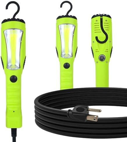 EP 15 Ft LED Work Light, 1200 Lumen COB LED Trouble Light, Green by ENERGYPRO
