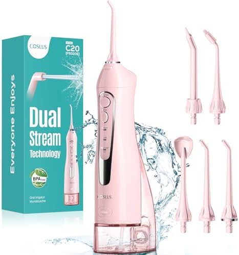 COSLUS ADA Accepted C20 Water Dental Flosser Teeth Pick, 300ML Larger Tank by COSLUS