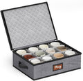 MISSLO Large Capacity China Storage Containers Hard Shell Plate Storage Containers, Kitchen Packing Moving Boxes for Dishes, Dinnerwares, Mugs Protectors, Grey, Mug Storage by MISSLO