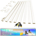 Cord Hider Kit, 113.4in Cord Covers for 2-4 Wires on Wall, Self-Adhesive Cable Hider Wire Covers for Cords on Wall, Paintable Cable Cover Raceway, Cord Hider for Walls Mount Tv, W0.95 H0.55in, Beige by Wuitaouy