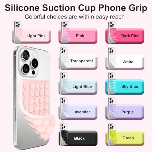Giumel 1 Pack Silicone Suction Cup Phone Case Mount Double Sided, Phone Accessories Hands-Free Strong Grip Holder for Selfies and Videos, Silicon Phone Stand Sticky for iPhone and Android White - Image 2