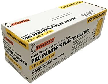 Frost King P9400 High Density Painter's Plastic Sheeting, 9' x 400' x .31 mil, Clear, Dispenser Pack - Image 2