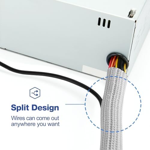 JOTO 26 Feet Cable Management Sleeve -Grey - Image 3