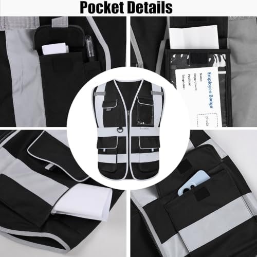 HYCOPROT High Visibility Safety Vest Hi Vis Reflective Construction Vests with Pockets for Men Women,Meets ANSI/ISEA Standard - Image 3