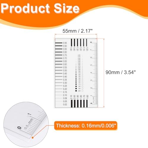 HARFINGTON 3pcs High Precision SEC Size Estimation Chart 0.16mm Film Ruler - Image 2