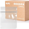 6,000 Count - 1.25" x 1.25" Small Zip Bags, Mini Reclosable Zipper Baggies, 2 Mil, Clear Plastic Resealable Storage Bags with Zip Top Lock for Packaging Jewelry, Diamonds, Pills, Beads, Seeds - GPI by GPI