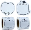 Cute Label Stickers for Jars 2 Different Cat Designs Full Adhesive Sticky Notes 2 Rolls Self-Stick Blank Name Stickers by Bokinyoung