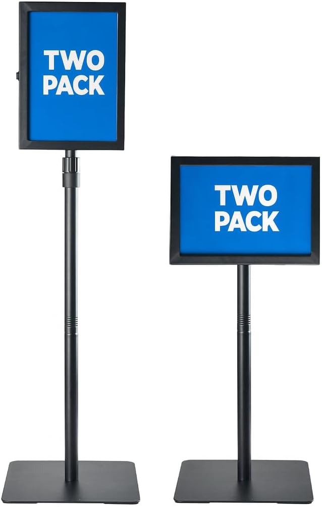 2 PACK Double-Sided Adjustable Heavy Duty Pedestal Sign Holder Stand - Image 3