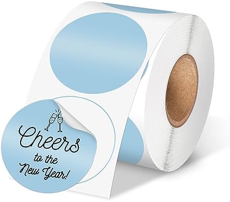 Phomemo 2” Color Circle Thermal Labels, Self-Adhesive Round Direct Sticker Labels, Circular Thermal Printer Label for Logo Design, Name/Price Tag, Thanks Card, Address, QR Code, 750 Labels/Roll, Blue by Phomemo