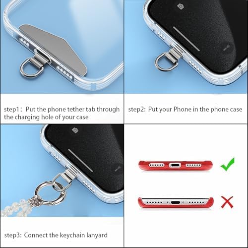 TENOC Beaded Phone Wrist Strap, Clear - Image 3
