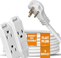 Flat 3-Outlet Extension Cord 25 Ft for Indoor Use by Bindmaster- UL-Listed 3-Prong Multi Extension Wire- Space-Saving Flat Angled Extension Cord (3 Pack) by BindMaster